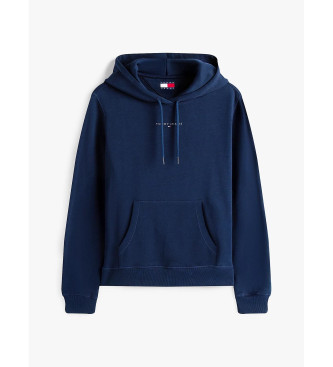 Tommy Jeans Felpa con cappuccio con logo lineare blu navy