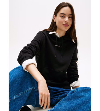Tommy Jeans Sweatshirt mit Kapuze und linearem Logo schwarz
