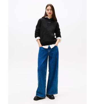 Tommy Jeans Sweatshirt mit Kapuze und linearem Logo schwarz