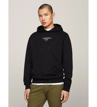 Tommy Jeans Sweatshirt med htte og logo p ryggen sort