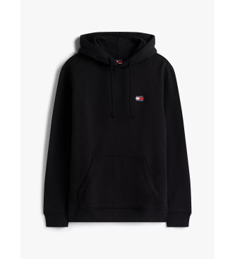 Tommy Jeans Felpa con cappuccio con toppa tonale nera