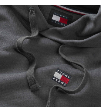 Tommy Jeans Sudadera con cordn y parche de Tommy gris