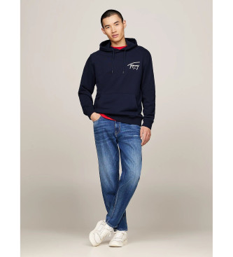 Tommy Jeans Felpa blu scuro con logo firmato Tommy