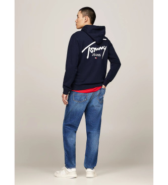 Tommy Jeans Felpa blu scuro con logo firmato Tommy