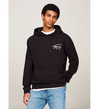 Tommy Jeans Sudadera con logo con la firma de Tommy negro