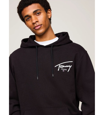 Tommy Jeans Sudadera con logo con la firma de Tommy negro