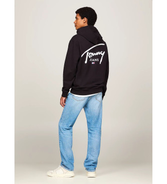 Tommy Jeans Sudadera con logo con la firma de Tommy negro