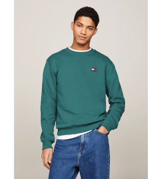 Tommy Jeans Sweatshirt mit Rundhalsausschnitt und grnem Aufnher