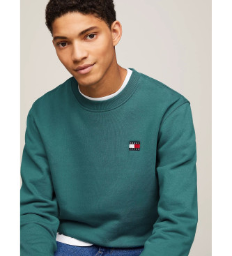 Tommy Jeans Sweater met crewneck en groene patch