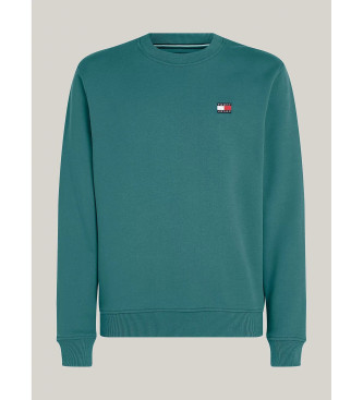 Tommy Jeans Sweater met crewneck en groene patch