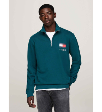 Tommy Jeans Felpa con mezza zip con logo verde