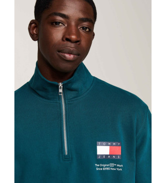 Tommy Jeans Sweat demi-ferm avec logo vert