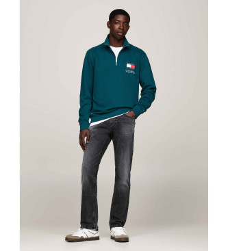 Tommy Jeans Felpa con mezza zip con logo verde