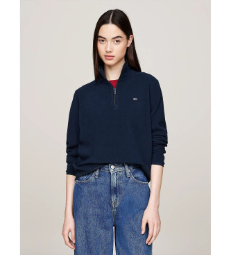 Tommy Jeans Bluza polarowa z granatowym zamkiem błyskawicznym