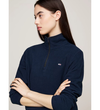 Tommy Jeans Fleece sweatshirt with navy zip