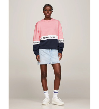 Tommy Jeans Sweatshirt Design colour block pink