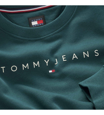 Tommy Jeans Essential crew neck sweatshirt with logo green