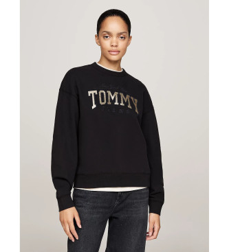 Tommy Jeans Baggy sweatshirt with glitter logo black