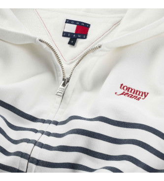 Tommy Jeans Felpa logo bianco grezzo