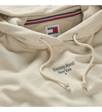 Tommy Jeans Beigefarbenes Logo-Sweatshirt