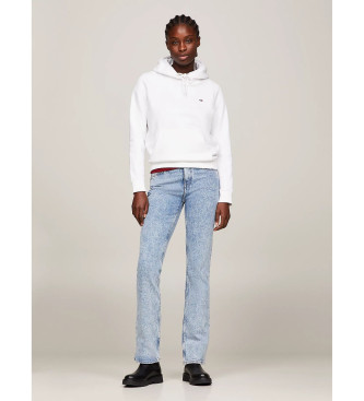 Tommy Jeans Regular Sweatshirt med htte og fleeceforing Hvid 