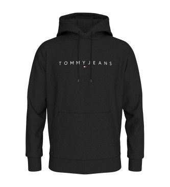 Tommy Jeans Sweater Regular Lineair Logo zwart