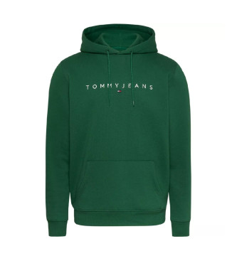Tommy Jeans Felpa verde Regular Logo Linear