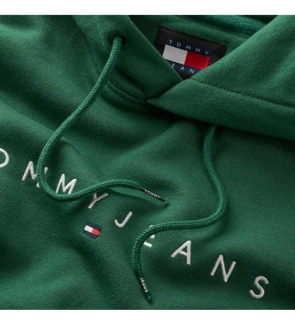 Tommy Jeans Felpa verde Regular Logo Linear