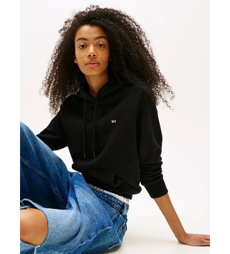 Tommy Jeans Sweatshirt com capuz com logtipo e cordo preto