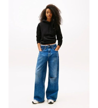 Tommy Jeans Sweatshirt com capuz com logtipo e cordo preto