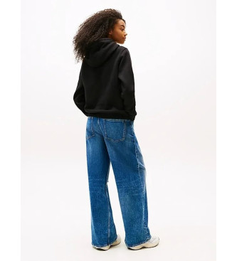 Tommy Jeans Sweatshirt com capuz com logtipo e cordo preto