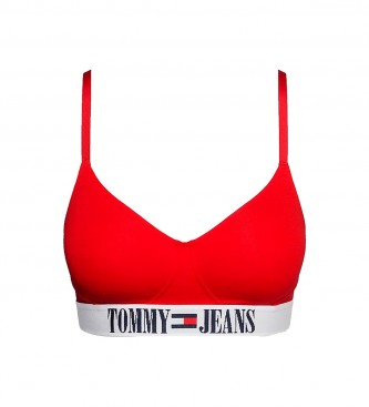 Tommy Jeans Soutien de Arquivo Bralette sem forro vermelho