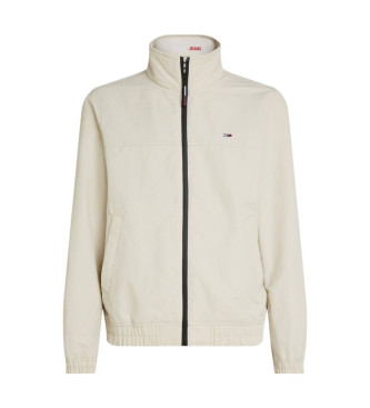 Tommy Jeans Bombažna jakna bež barve