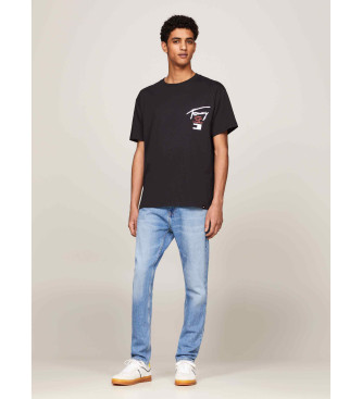 Tommy Jeans T-shirt girocollo con logo nero