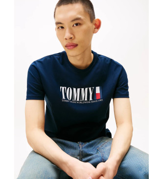 Tommy Jeans T-Shirt mit Rundhalsausschnitt und marineblauem Logo