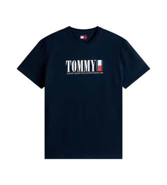 Tommy Jeans T-Shirt mit Rundhalsausschnitt und marineblauem Logo