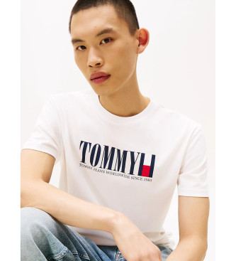 Tommy Jeans Rundhals-T-Shirt mit weiem Logo