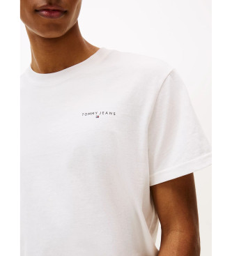 Tommy Jeans Majica tankega kroja z belim linearnim logotipom