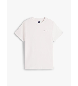 Tommy Jeans Majica tankega kroja z belim linearnim logotipom