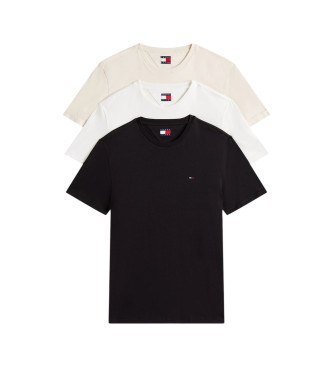 Tommy Jeans Pack of 3 extra slim T-shirts with multicolour logo