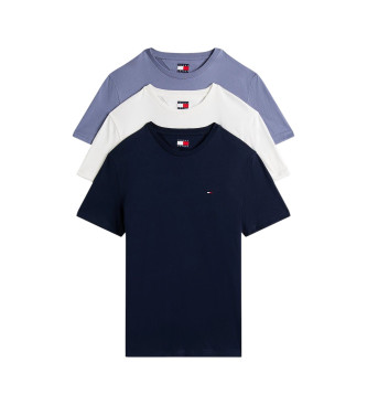 Tommy Jeans Pack of 3 extra slim T-shirts with multicolour logo