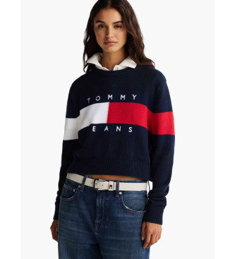 Tommy Jeans Bandiera centrale della maglia della Marina