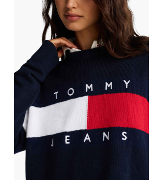 Tommy Jeans Bandiera centrale della maglia della Marina