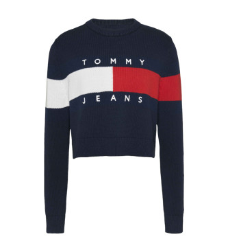 Tommy Jeans Bandiera centrale della maglia della Marina Esdemarca Store moda calzature e accessori migliori marche di scarpe e scarpe firmate