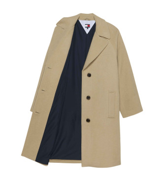 Tommy Jeans Cappotto in lana beige