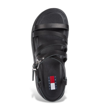 Tommy Jeans Sandlias de cunha com alas preto