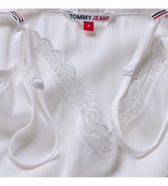 Tommy Jeans Vestido bordado branco