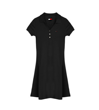 Tommy Jeans Črna obleka Polo