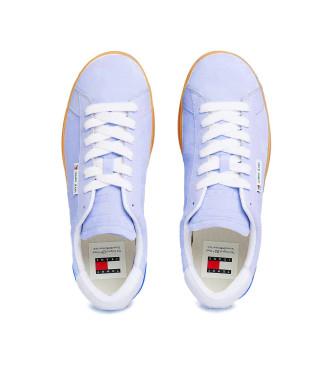 Tommy Jeans Liliowe zamszowe buty sportowe z logo