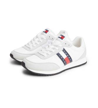 Tommy Jeans Sapatilhas com log�tipo e texturas mistas brancas